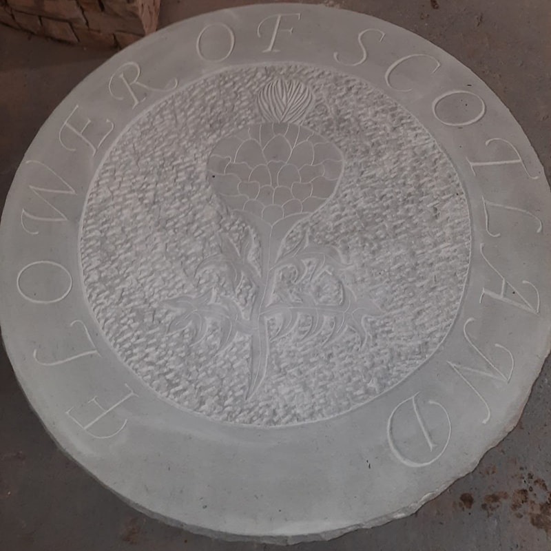 Flower of Scotland Stone Carved Table top